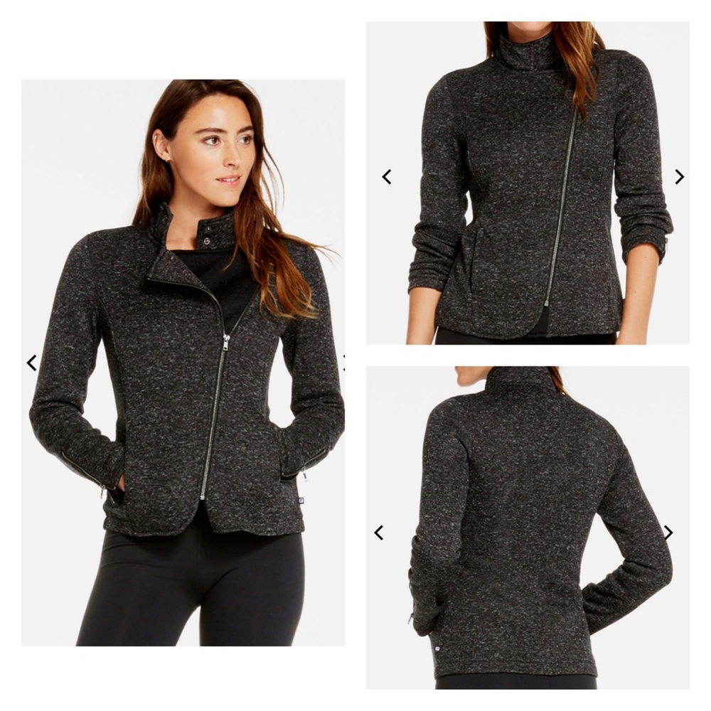 Fabletics Calypso Jacket Tweed Asymmetrical Zip Xs - image 1